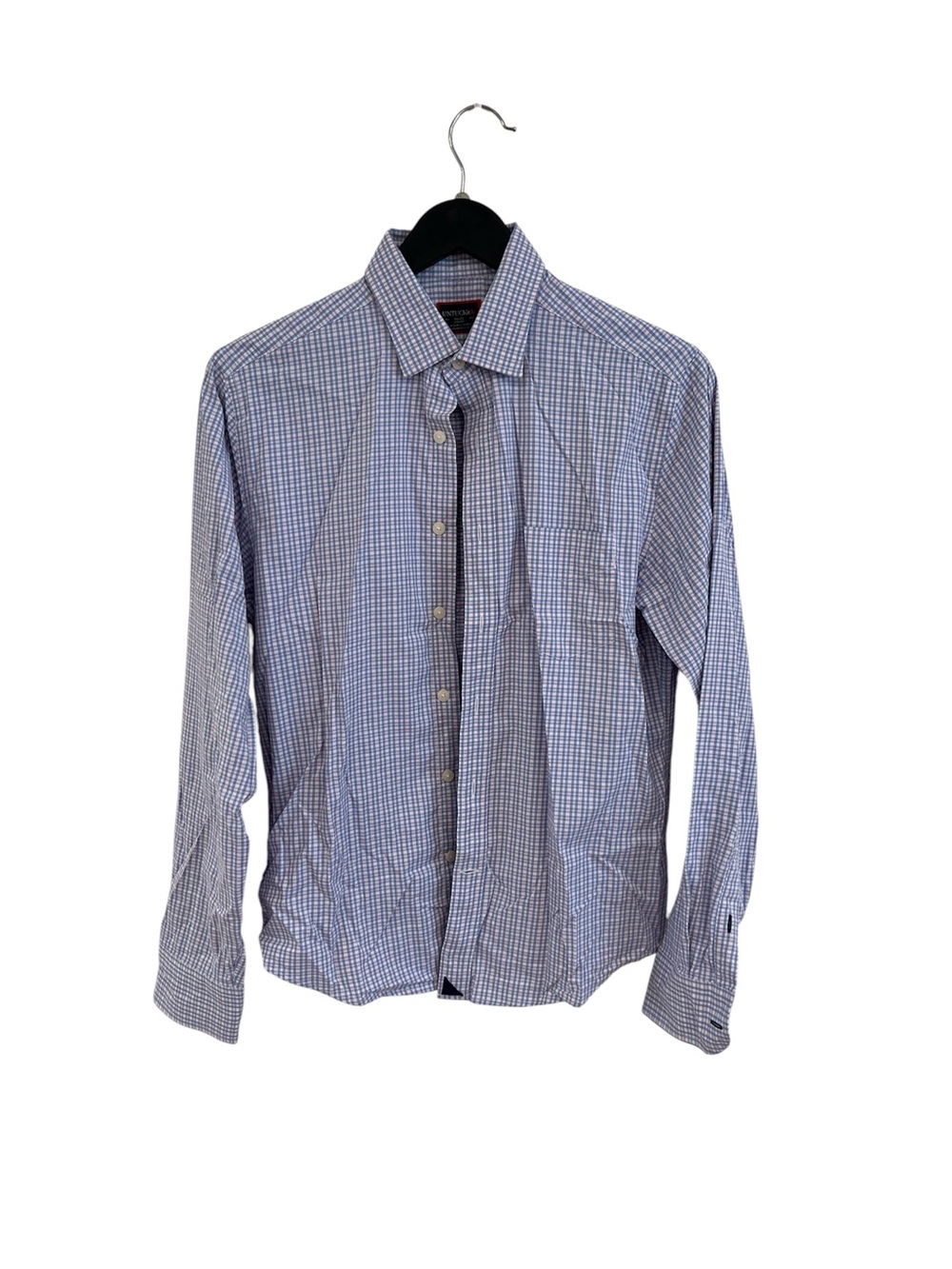 UNTUCKit Men's Blue and White Check Dress Shirt